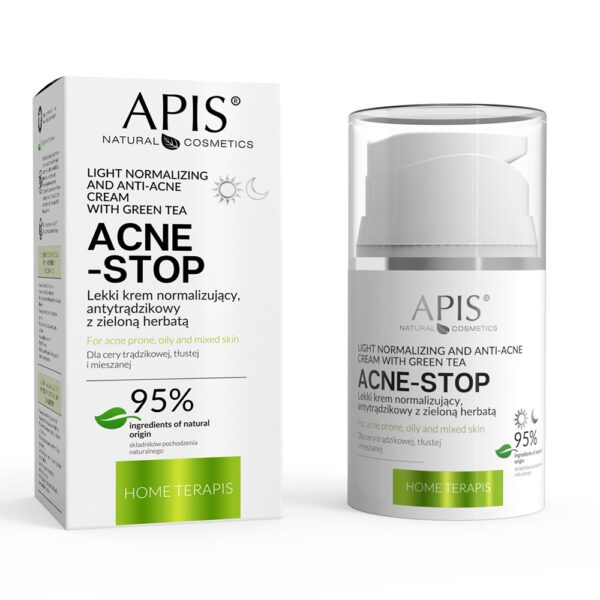 Lekki krem normalizujący z zieloną herbatą ACNE-STOP 50ml Home terApis - Apis Natural Cosmetics