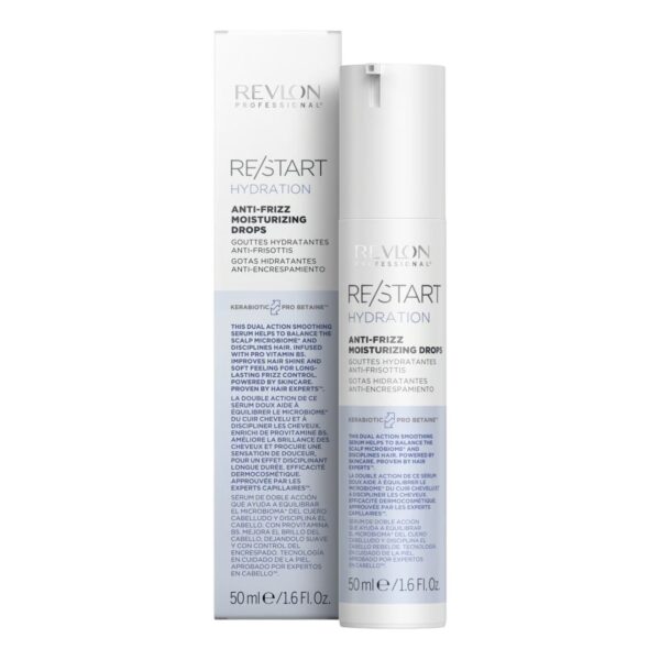 Butelka z kroplami nawilżającymi i przeciw łamaniu się włosów Revlon Re/Start, 50 ml