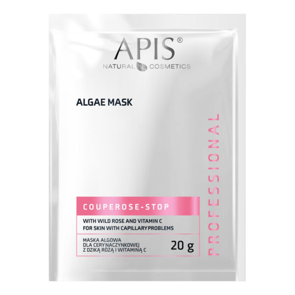 Maska-algowa-do-cery-naczynkowej-z-dziką-różą-i-witaminą-C-COUPEROSE-STOP-saszetka-20g-Apis-Professional